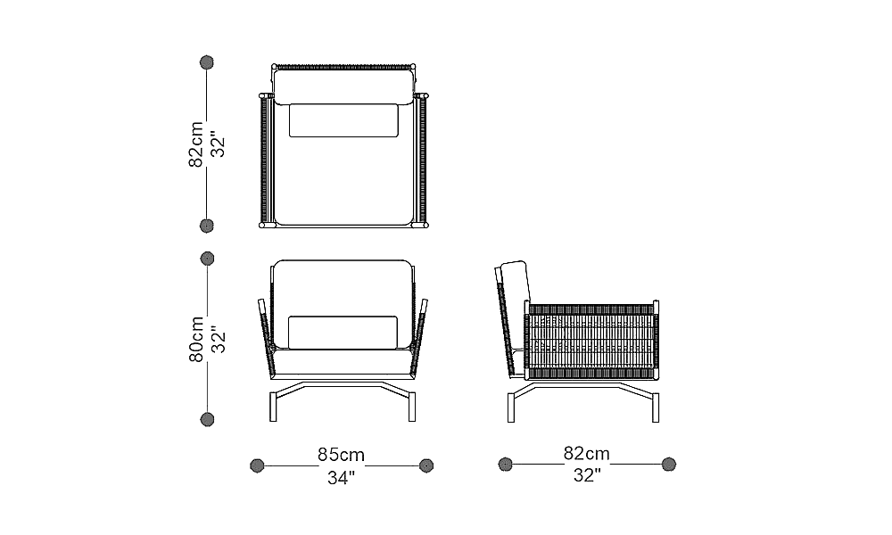 Image of the main dimensions of the product